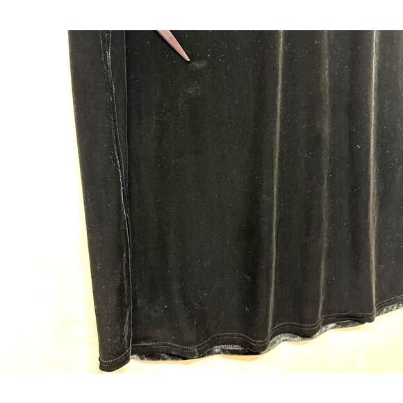 Walter Medium Black Short Sleeve Maxi Dress Velvet Mock Neck Romantic Goth Sexy - Picture 7 of 12